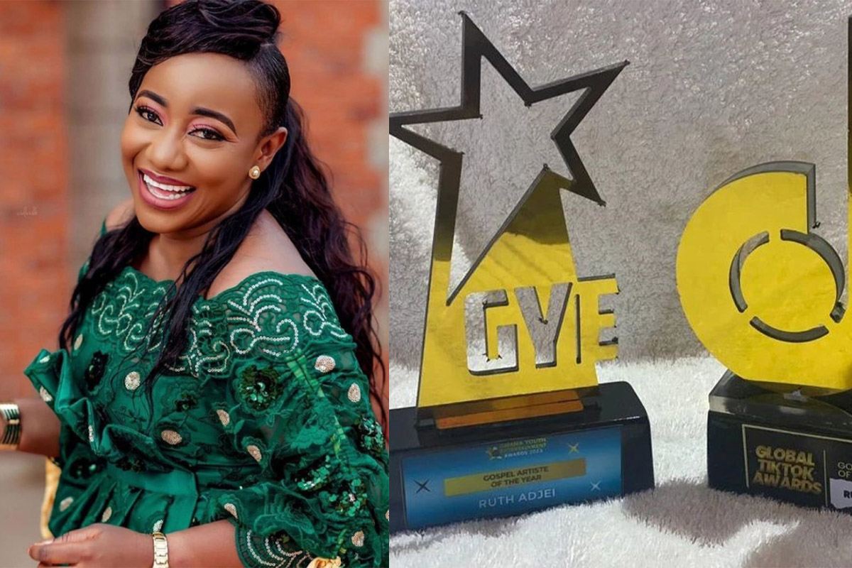 Gospel singer Ruth Adjei wins gospel artist of the year at GYEA 2023 and Global TikTok Awards